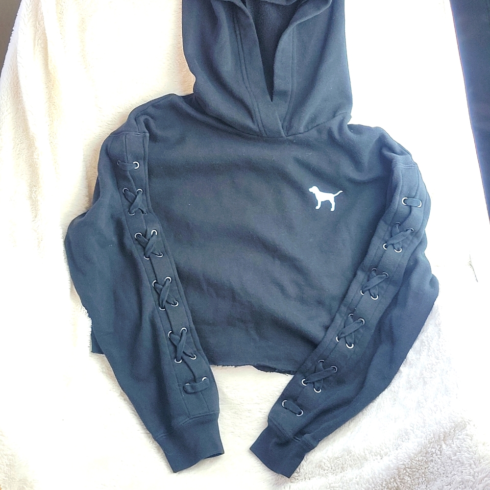 PINK crop hoodie!